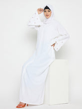 Handwork White Luxury Abaya Burqa with Black Hijab